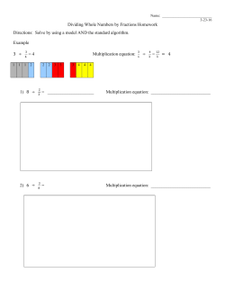 Dividing Whole Numbers by Fractions Models Homework