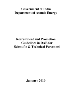 Government of India Department of Atomic Energy