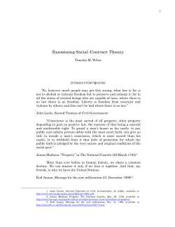 Examining Social Contract Theory