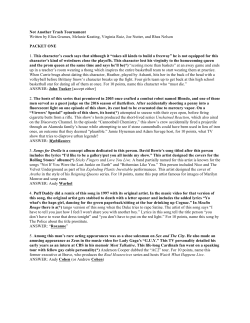 Not Another Trash Tournament Written by Eliza Grames, Melanie