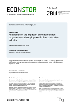 An Analysis of the Impact of Affirmative Action Programs