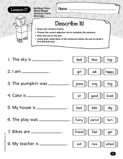 N-V-Adj - Learning Resources