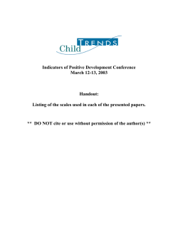 Indicators of Positive Development Conference