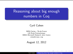 Reasoning about big enough numbers in Coq