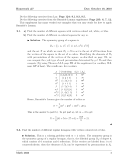 Homework #7 Due: October 1 , 2010 Do the following