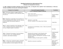 Reading Standards for Informational Text