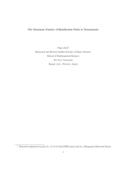 The Maximum Number of Hamiltonian Paths in Tournaments Noga