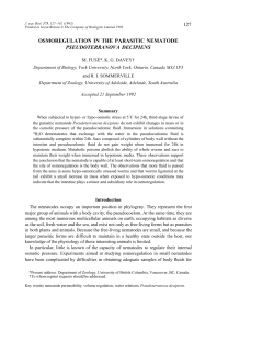 127 OSMOREGULATION IN THE PARASITIC NEMATODE