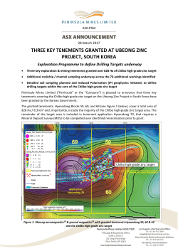 THREE KEY TENEMENTS GRANTED AT UBEONG ZINC PROJECT