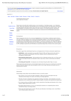 The Global Knowledge Economy (David Skyrme Associates)