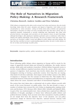 The Role of Narratives in Migration Policy
