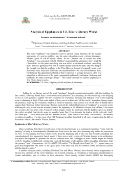 Analysis of Epiphanies in T.S. Eliot`s Literary Works