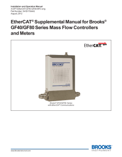 EtherCAT Supplemental for GF40/GF80 Series Mass Flow