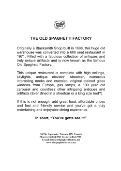 THE OLD SPAGHETTI FACTORY