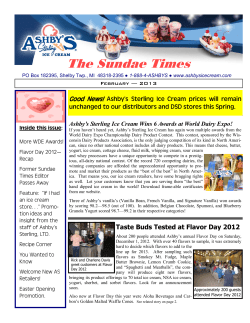The Sundae Times - Ashby`s Sterling Ice Cream