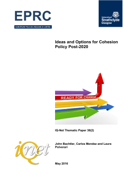Ideas and Options for Cohesion Policy Post-2020