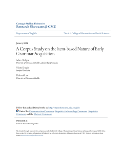 A Corpus Study on the Item-based Nature of Early Grammar