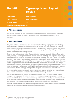 Unit 40: Typographic and Layout Design