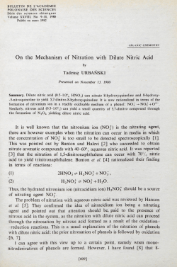 On the Mechanism of Nitration with Dilute Nitric Acid