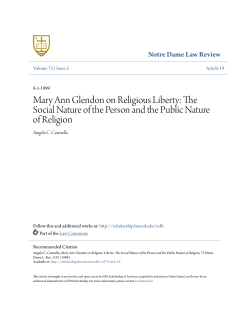 Mary Ann Glendon on Religious Liberty: The Social Nature of the