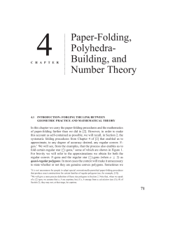 Paper-Folding, Polyhedra- Building, and Number Theory