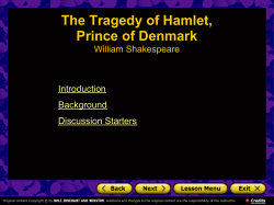 The Tragedy of Hamlet, Prince of Denmark