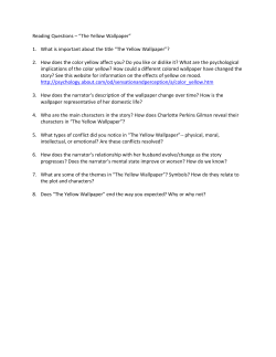 Reading Questions &ndash; &ldquo;The Yellow Wallpaper&rdquo;
