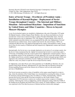 Entry of Soviet Troops - Overthrow of President Amin