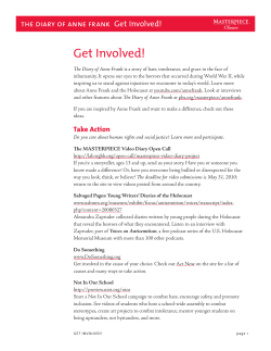 the diary of anne frank Get Involved!