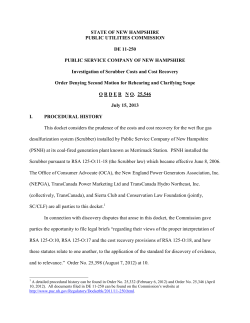 STATE OF NEW HAMPSHIRE PUBLIC UTILITIES COMMISSION DE