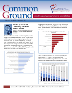 December 2015 - The Center for Community Solutions