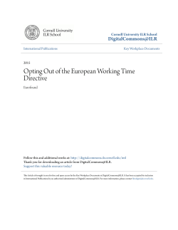 Opting Out of the European Working Time Directive