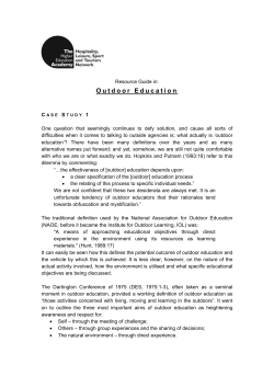 Outdoor Education - Higher Education Academy