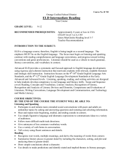 ELD Intermediate Reading