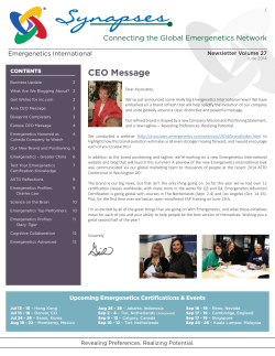 Synapses June 2014 - Emergenetics International