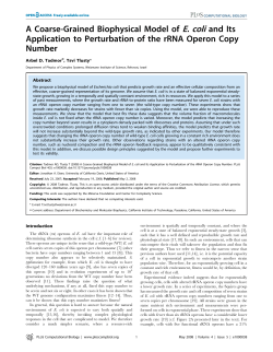 A Coarse-Grained Biophysical Model of E. coli