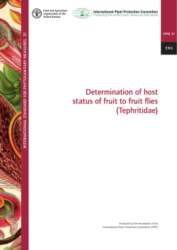 ISPM 37 Determination of host status of fruit to fruit flies (Tephritidae)