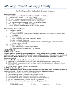 Hamlet Soliloquy Activity