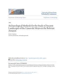 Archaeological Methods for the Study of Ancient Landscapes of the