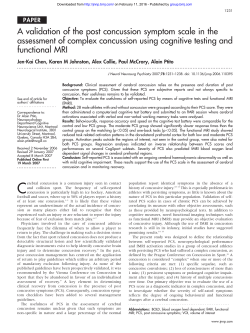 A validation of the post concussion symptom scale in the