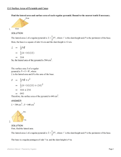 12.3 Surface Areas of Pyramids and Cones