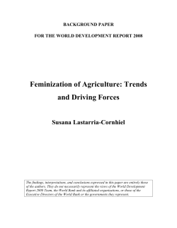 Feminization of Agriculture: Trends and Driving Forces