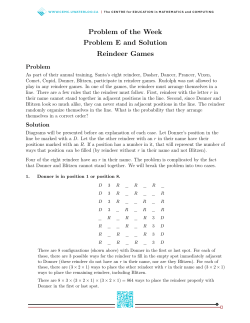 Problem of the Week Problem E and Solution Reindeer