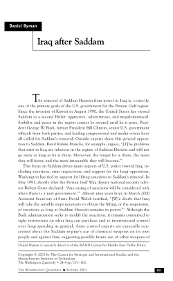 Iraq after Saddam - Georgetown University