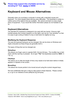 Keyboard and Mouse Alternatives