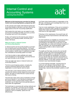 Internal Control and Accounting Systems