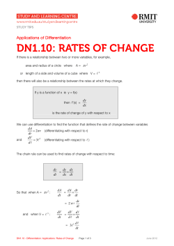 DN1.10: RATES OF CHANGE