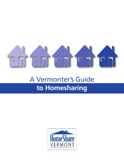 A Vermonter`s Guide to Homesharing