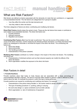 Manual Handling of Students Risk Factors Checklist