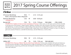 2017 Spring Course Offerings
